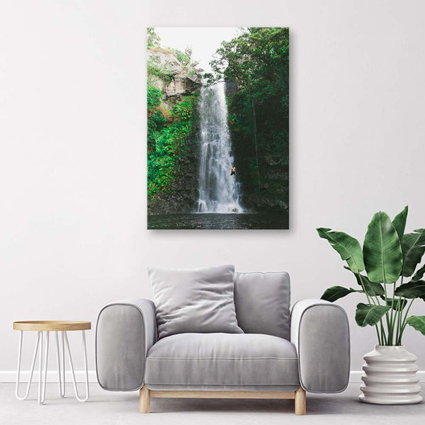 Union Rustic Leinwandbild Waterfall Mountains Forest Nature Wayfair De